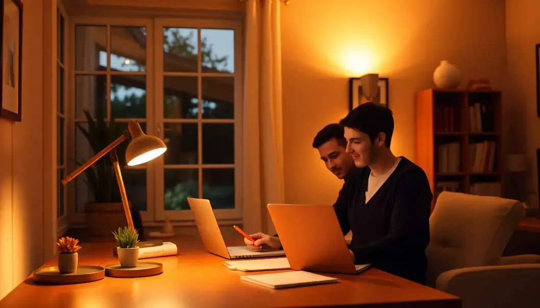 A modern desk lamp seamlessly blending elegance and functionality.
