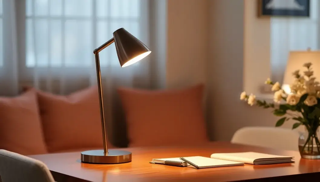 A modern desk lamp seamlessly blending elegance and functionality.